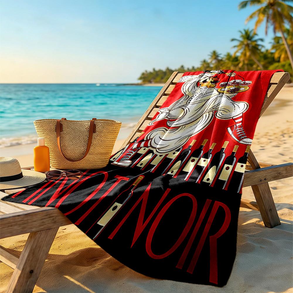 Chef Wine Beach Towel Quick-Dry Soft Microfiber Comfortable Lightweight Portable for Swimming,Beach,Camping, Travel, Beach Accessories,Gym