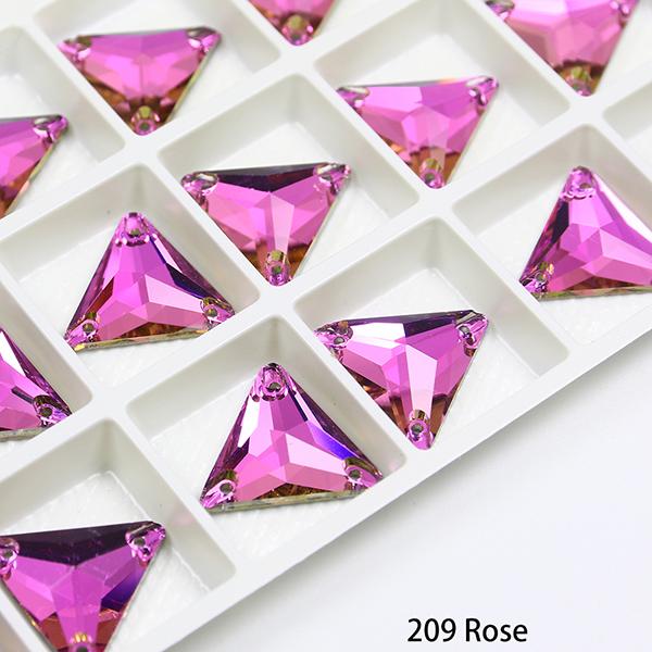 Dongzhou Triangle Sew-on Crystal Flatback Rhinestones Lead-free Crystal Beads for Garment Shoes Sewing Accessories
