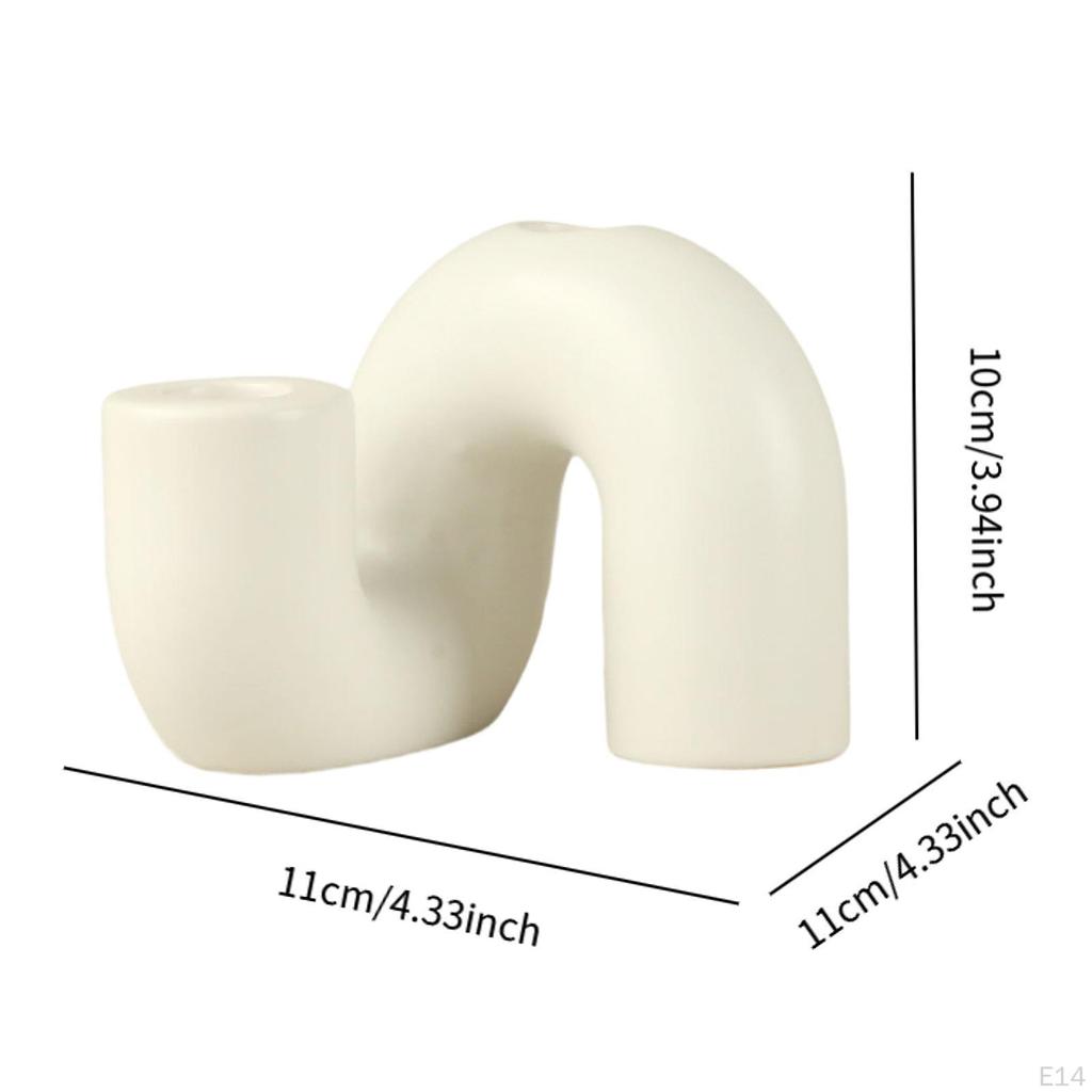 Ceramic Candle Holder for Christmas Pillar Display Home Fireplace Candelabrum