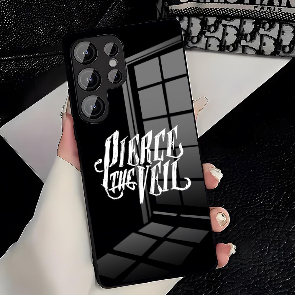 Чехол для телефона Rock Band PIERCE VEil для Samsung A25 A13 A33 5G A54 A36 A35 A56 A52 A14 Ударопрочная стеклянная крышка