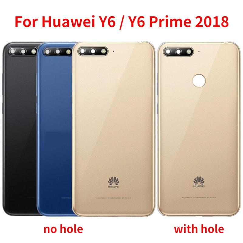 Назад для Huawei Y6 2018 Y6 Prime 2018 Батарейная панель Замена корпуса задней двери с объективом камеры + боковая сторона