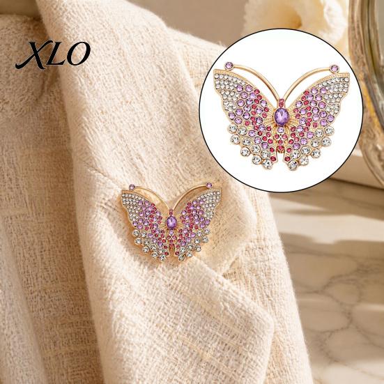 Golden Tone Butterfly Accessories Rhinestone Brooch for Women, Vintage Insect Lapel Pin, Jewelry Decorative Accessory Clothes Scarf Shawl Dress
