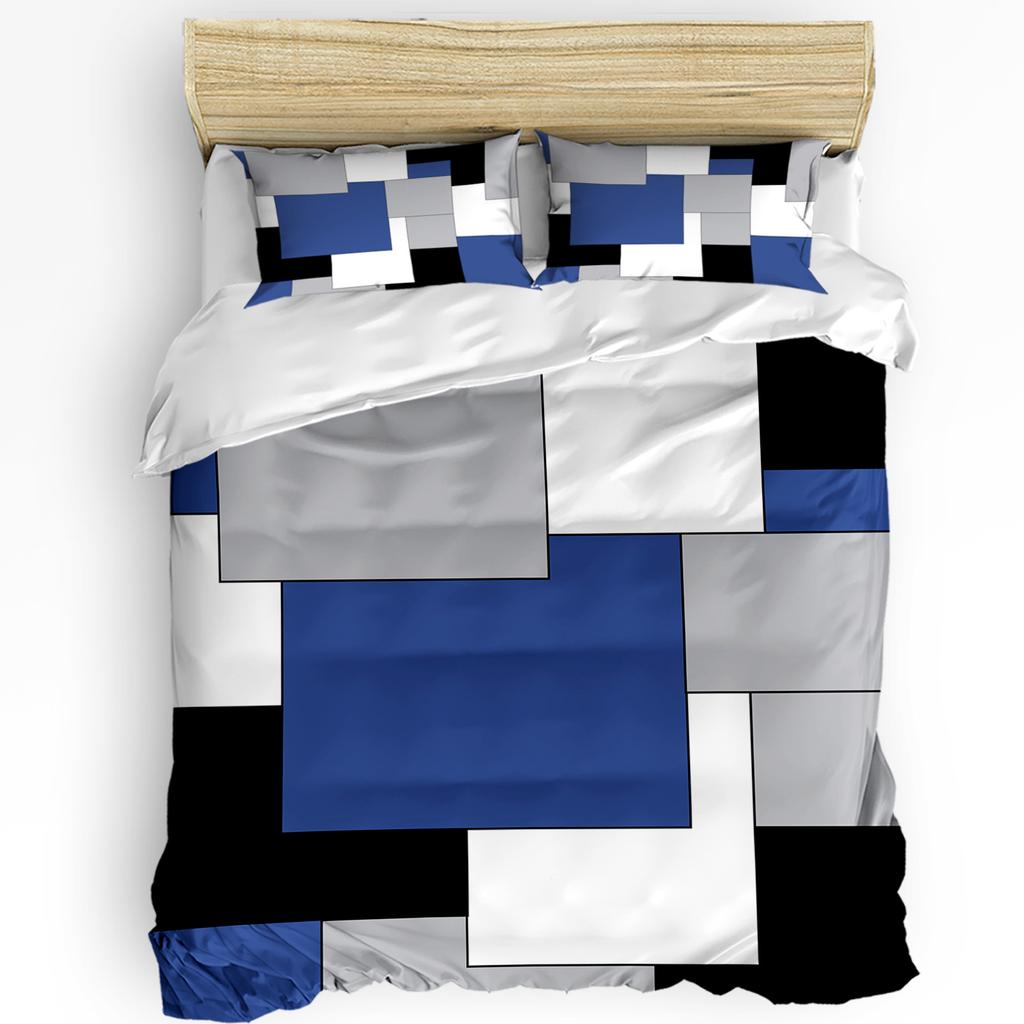 Желтый Серый Черный Лоскутное Абстрактное Искусство Средневековый Стиль Пододеяльник Наволочка Постельное Белье Пододеяльник Двуспальная Кровать Домашний Текстиль