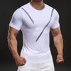 583309 Summer 2025 American Casual Short-sleeved T-shirt Fashionable Sports Slim Elastic Fitness Outdoor