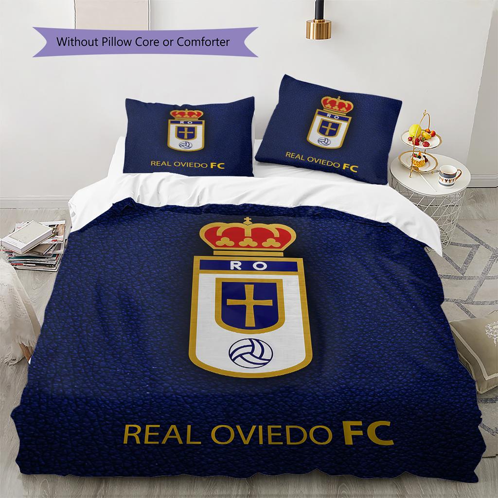 Real Oviedo Pattern Bedding Home Decoration Birthday Gift (1 * duvet cover + 2 * pillowcase, without core)