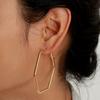 Contemporary Geometric Hexagon Ear Rings With Electroplated Gold Women For
