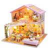 CRESYMME Dollhouse Miniature Kit, Wooden 3D Puzzle, DIY Handmade for Adults (Honey-Colored Time)
