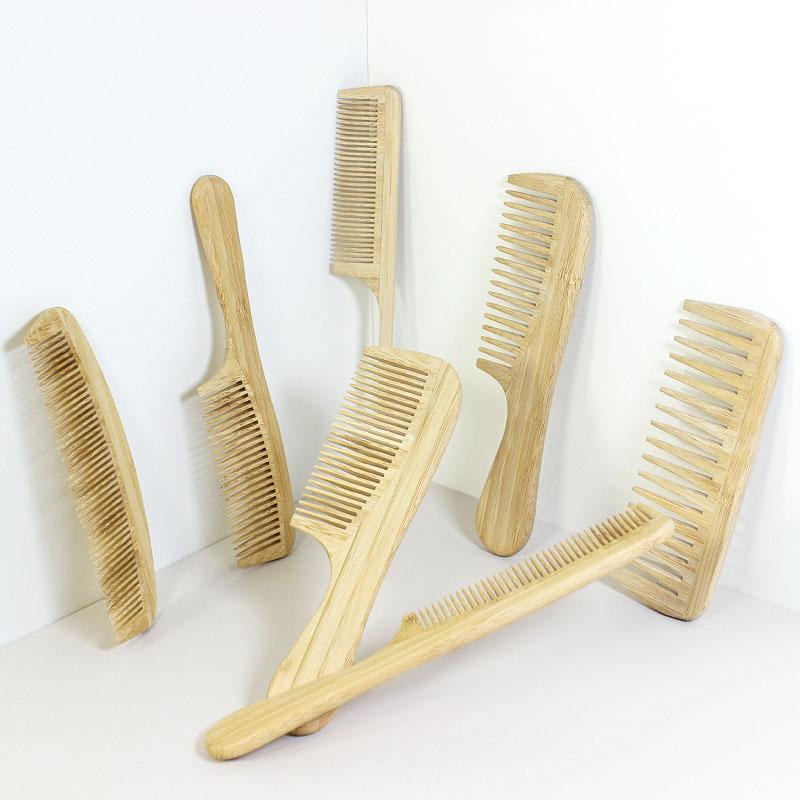 Деревянная расческа Бамбуковая расческа Антистатическая бамбуковая ароматная расческа Бамбуковая строчка Парикмахерская расческа с широкими зубьями