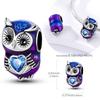 Original Copper Charm Bead Indigo Owl Blue-Violet Bead Fit Original Bracelet For Women Diy Jewelry Gift