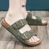 Fashion Green Men Suede Clogs Slippers Soft Insole Sandals With Arch Support Shoes Outdoor Beach Suede Clogs Slippers Slides For Men