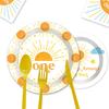 Sun Birthday Party Theme Tableware Disposable Paper Plate Paper Cup Paper Towel Baby Shower Party Decoration Set