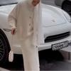 Женский длинный вязаный кардиган и облегающая юбка, комплект, Осень 2025