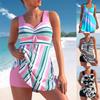 Women Sexy Large Size Floral Print Swimsuit Female Summer Two Piece Tankini Set Fashion Monokini Beachwear Bath Suit