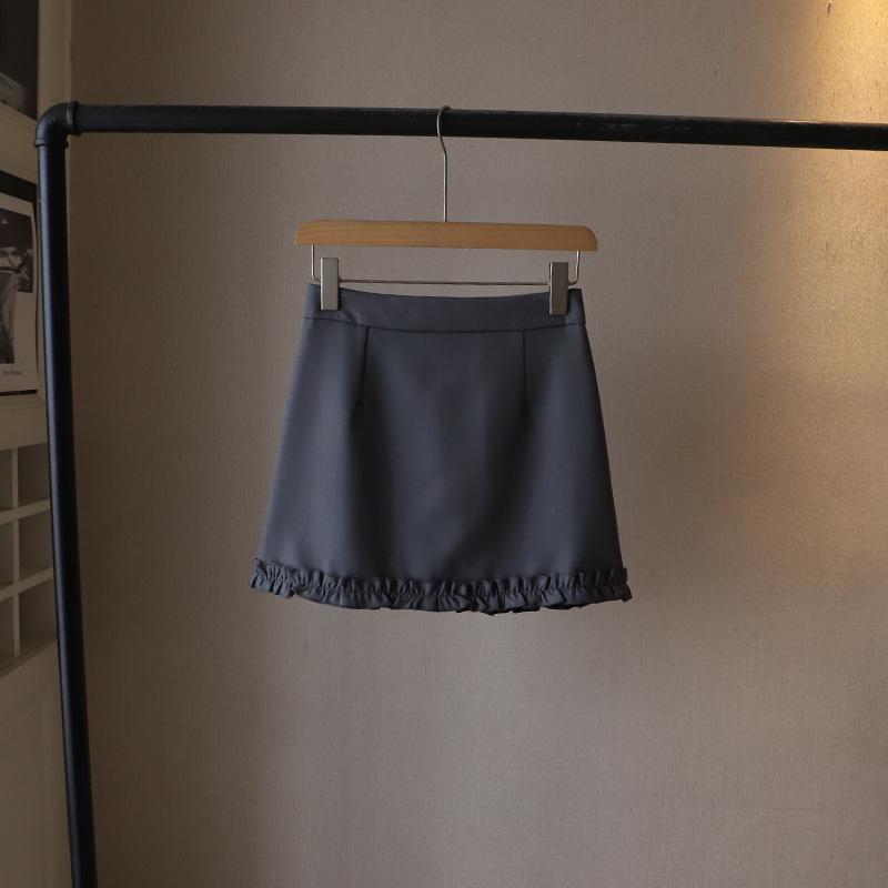 Юбка А-силуэта с высокой талией, весна/лето 2025, корейский стиль - Универсальная, облегающая бедра, короткая юбка для женщин, стиль 3673