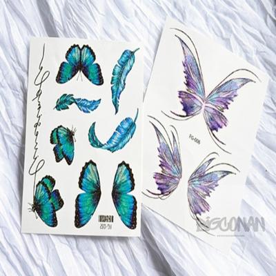 Большая наклейка-татуировка Конан в пастельной стикер-букве, FG-006 Фиолетовая бабочка