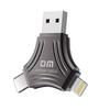 3-в-1 USB-накопитель DM (Lightning/USB3.0/Type-C)