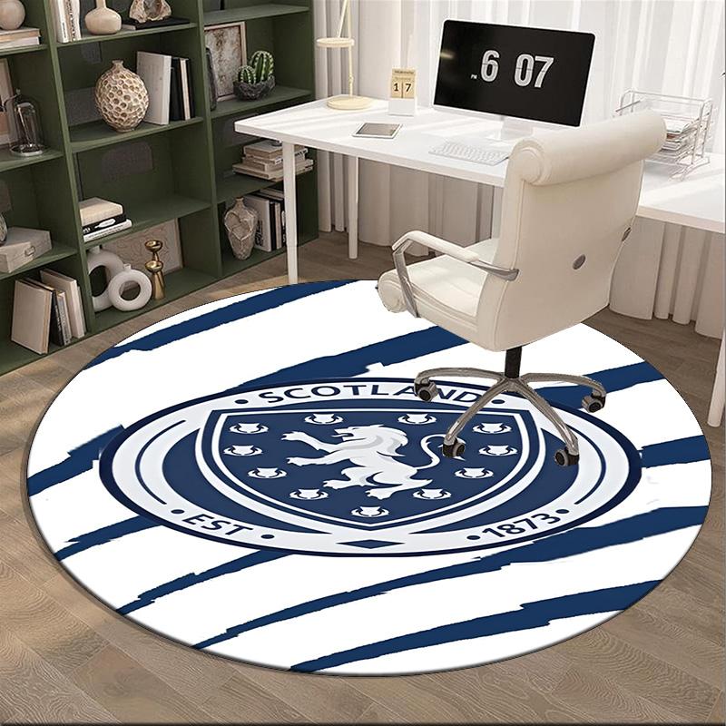 Scotland's Lion Rampant Emblem Round Rug for Livingroom,Bedroom, Palyroom, Chair Rug, Area rug, Circle Carpet, Fan Christmas gift