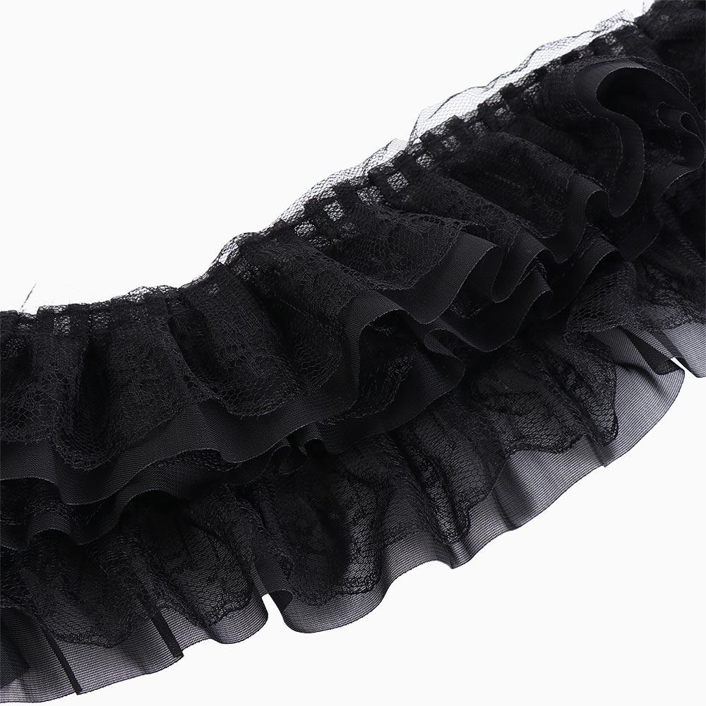 Аппликация Роскошная Плиссированная Сетчатая Шифоновая Ткань Мягкая DIY Вышивка Воротник Лента Изысканный Тюль Шифоновый Край Кружево Свадебное Платье