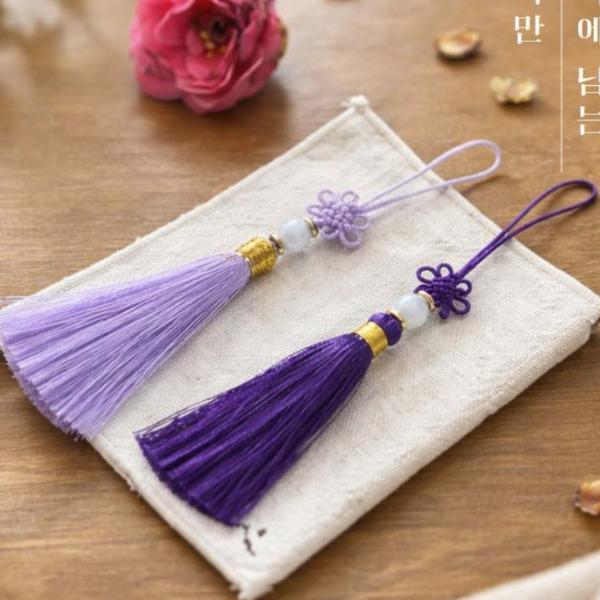 Korean Mini Traditional Norigae, 5-Piece Set, Random Purple