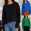 Women's Round Neck Long Sleeve Pullover Loose Lazy Style Sweater