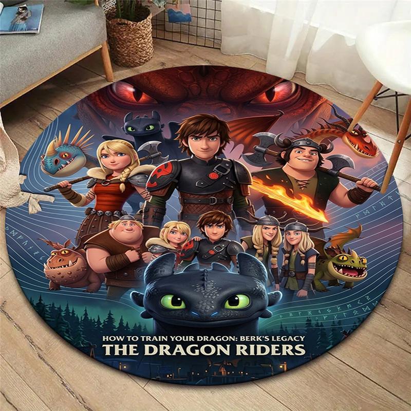 How Train Dragon Round Area Rug Carpet Rug For Living Room Bedroom Sofa Playroom Decor Nonslip Floor Mat