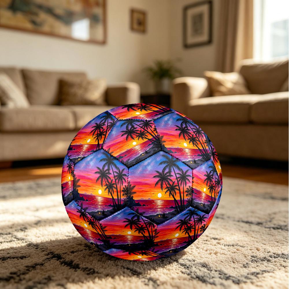 1pc Beach Sunset Scene Durable Size 5 Soccer Ball Professional Match Training Football Indoor &Outdoor Sports Ball p60197