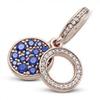 Pandora Rose Sparkling Blue Disc Double Dangle Charm  789186c01
