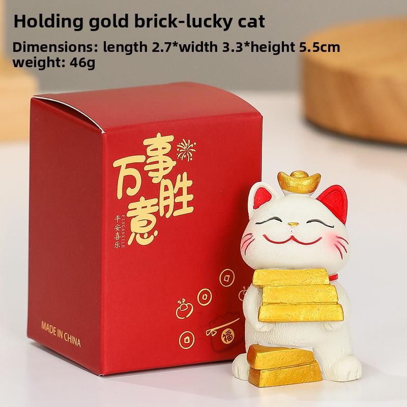 Милая подставка для мобильного телефона, украшение, милый манеки-неко из смолы, для офисного стола, милый подарок, украшение