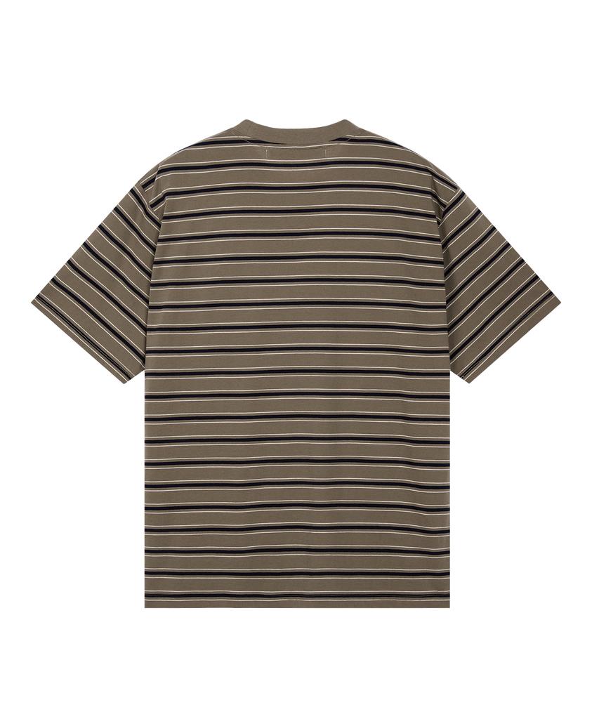 REST&RECREATION Stripe Pocket T-Shirt - Khaki