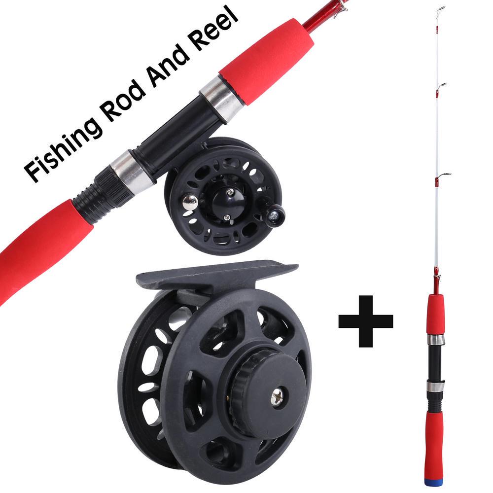 Удочка и катушка для зимней удочки, ультралегкий мини-комплект для зимней рыбалки нахлыстом на открытом воздухе, комбинированный комплект