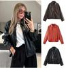 Women's Faux Leather Bomber Jacket - European & American Fashion for All Seasons