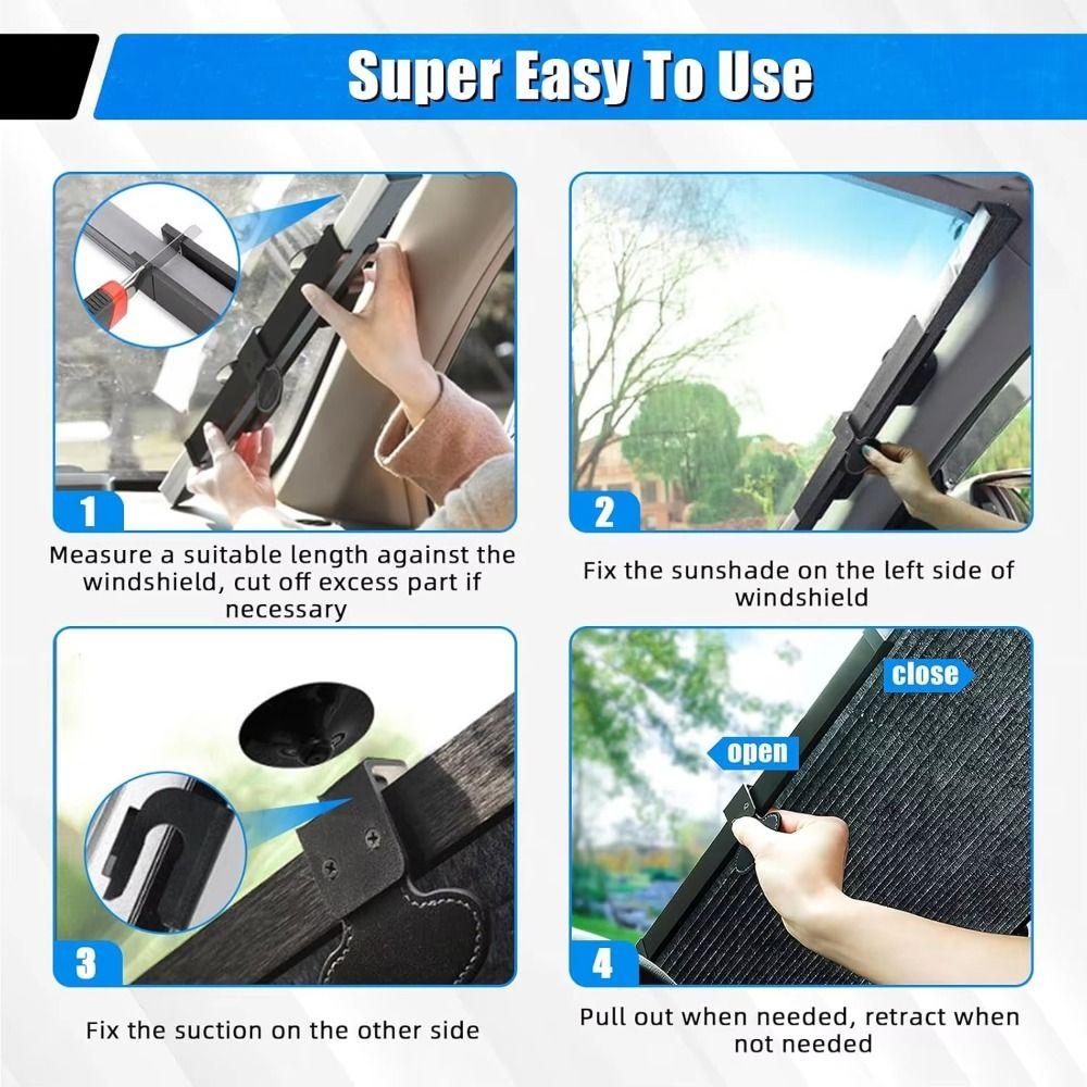 Retractable Set Car Sunshade Foldable Design Windshield Sun Shade Sun Visor Covers  Rear Window