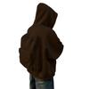 Men Sweatshirt Coat Hooded Long Sleeve Zipper Closure Hoodie Coat with Schoolbag Design Solid Color Loose Fit Outerwear