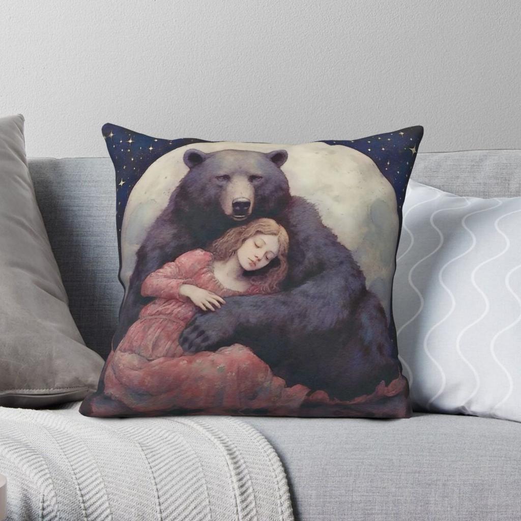 Protect Me While I Rest Starry Night Square Pillowcase Polyester Linen Velvet Pattern Zip Decorative Sofa Seater Cushion Case