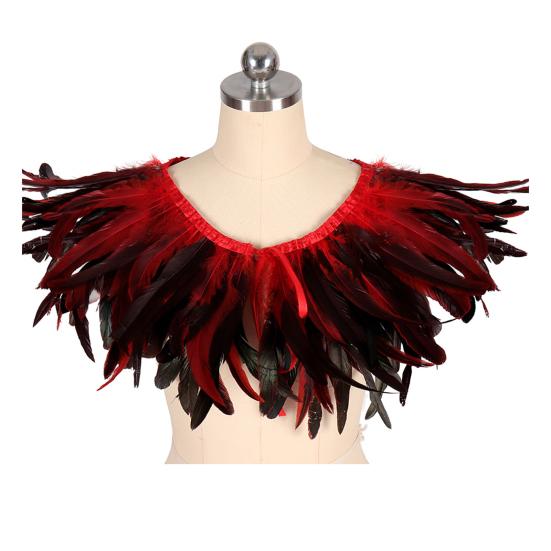 Перьевая шаль Яркий цвет Хэллоуин Вечеринки Плащ Носить как юбку или шаль Шаль в готическом стиле с лентой на шнуровке Аксессуар для костюма