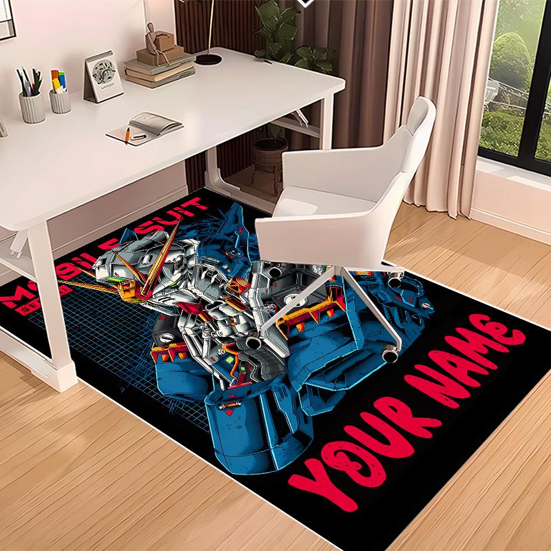 Custom personalization Mobile Suit Gundam Print Area Rug - Soft, Washable Non-Slip Indoor Mat,Living Room,Home&Office Decorative Rug