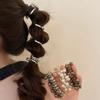 Pearl Spiral Rubber Band Telephone Wire Phone Cord Hair Tie Fashion Elastic Hair Band  Women