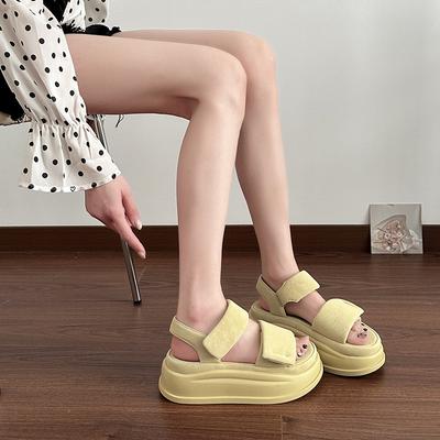 2025 лето новые сандалии спортивные на платформе женские для улицы повседневные женские туфли на липучке универсальные пляжные туфли модная обувь