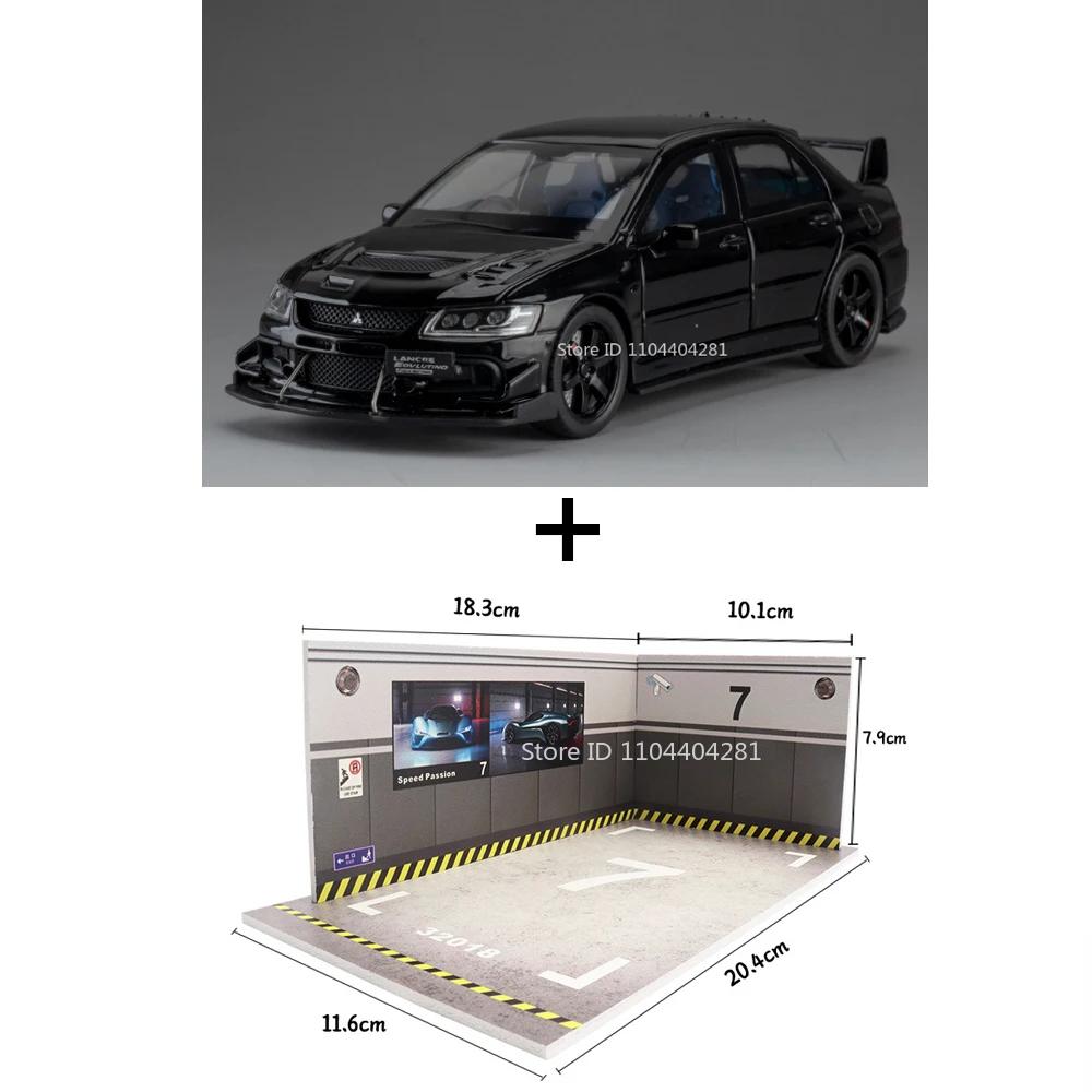 1:32 Модель спортивного автомобиля из сплава Mitsubishi Lancer Evolution IX Игрушки Литые транспортные средства Открывающиеся двери Звук Свет Оттягивание назад Игрушка для мальчика Подарок