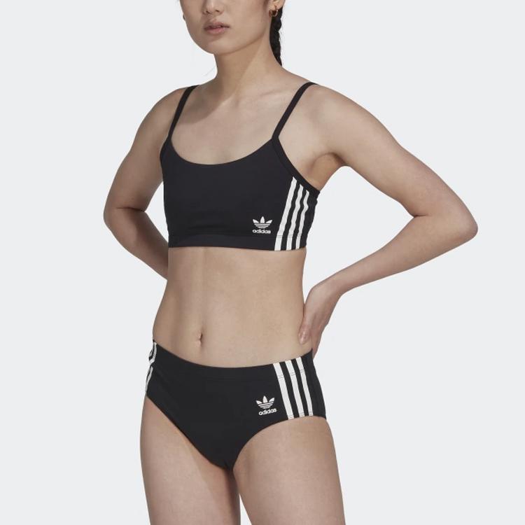 Adidas Оригинальные женские бюстгальтеры-бюстгальтер Adicolor Comfort Flex Cotton Scoop Bralette черного цвета GB1148