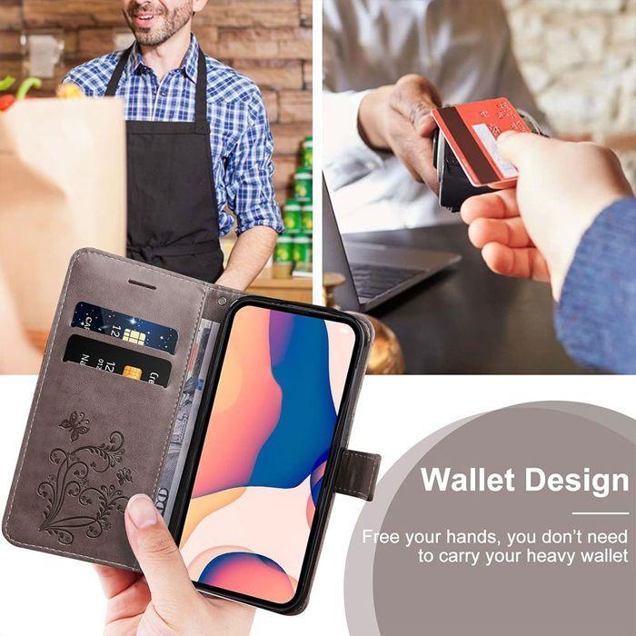 Coque de Protection - BOOLING - pour Samsung Galaxy A17 4G/5G - Rabat Effet Cuir Motif Papillon Marron