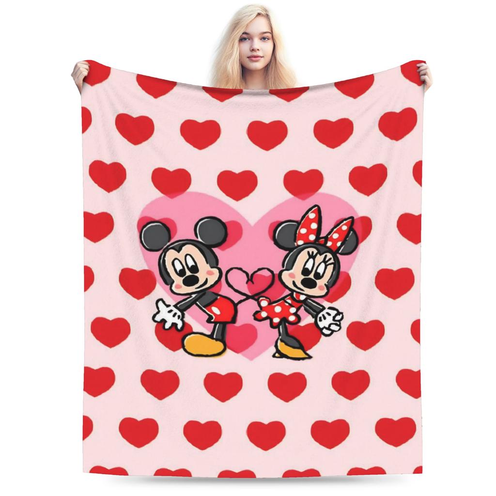 GUOYU Blanket Super Soft Valentines Day Mickeys And Minnies Throw Blanket Premium Fleece Flannel Bed Blanket Warm Plush Blankets All Season