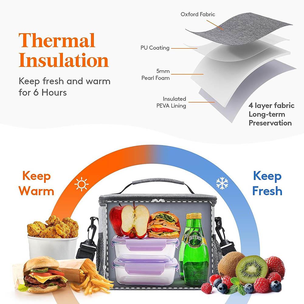 15L Picnic Bag Lunch Box For Men Women Portable Soft Lunchbox Leakproof With Adjustable Shoulder Strap For Work Picnic Travel