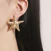 Unique and Fashionable Design, Vortex Hammering Pattern, Five-pointed Star and Starfish Personalized Stud Earrings, Simple and Versatile for Women