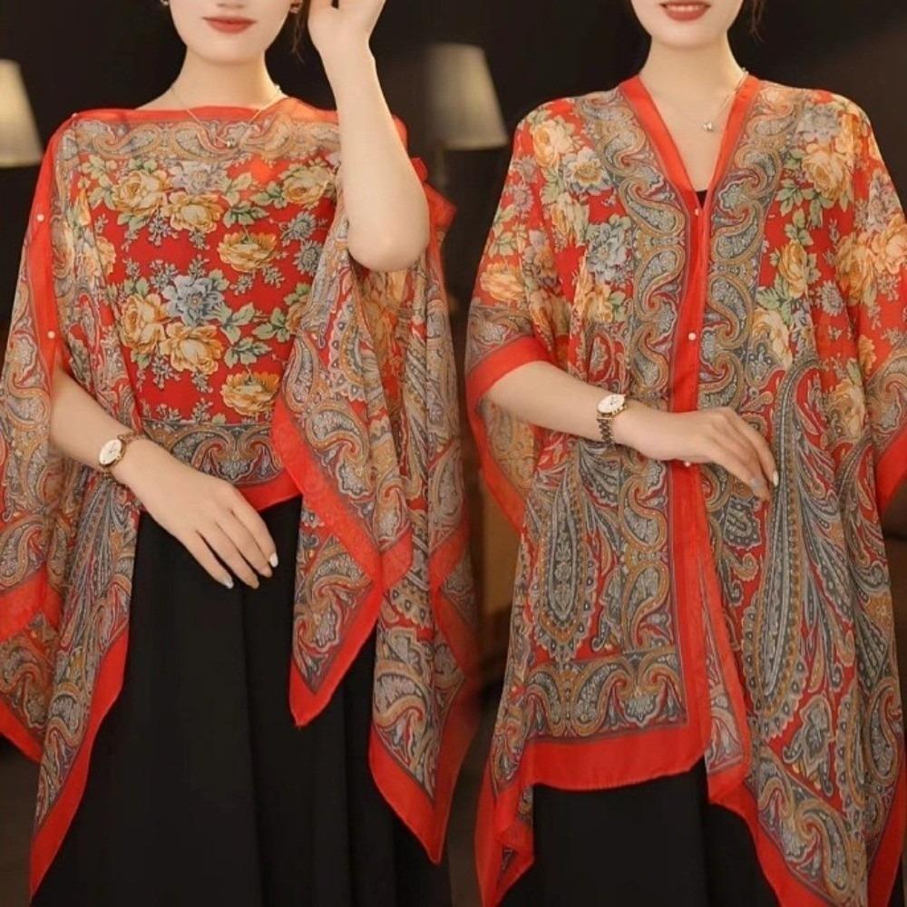 Long Length Breathable Shawl Multifuctional Chiffon Scarf Seaside Sun Protection Shawl  Daily Use