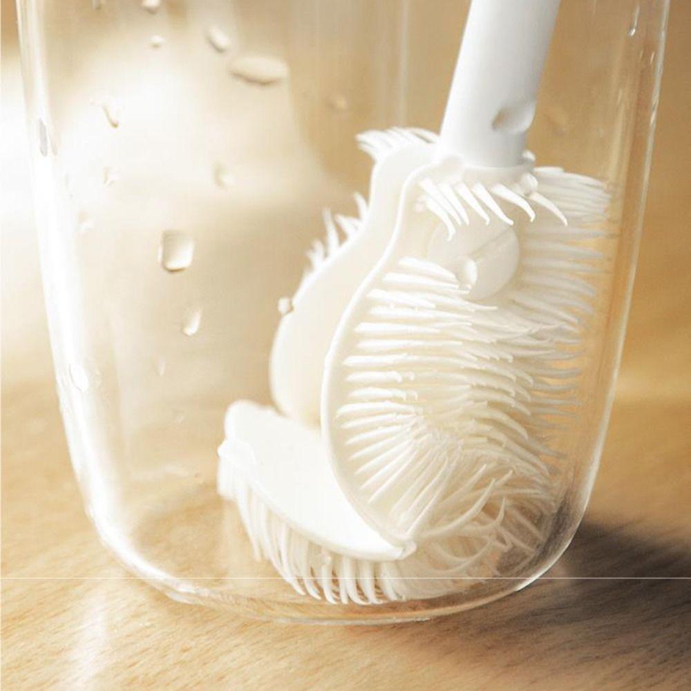 Long Handle Cup Brush Folding Brush Head Cleaning Brush New Glass Cleaner  Feeding Bottle