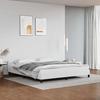 VidaXL Bed Frames with Headboard Slat Base Upholstered Bed Slat Frame Double Bed Adult Bedroom Interior White 347508