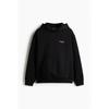 H M Loose Fit Printed Hoodie Black