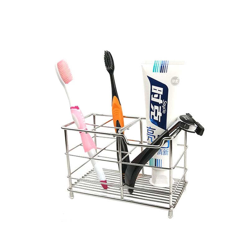 Держатель зубных щеток для ванной из нержавеющей стали 304, держатель зубной пасты, многослотовый органайзер для аксессуаров для ванной комнаты, ящик для хранения