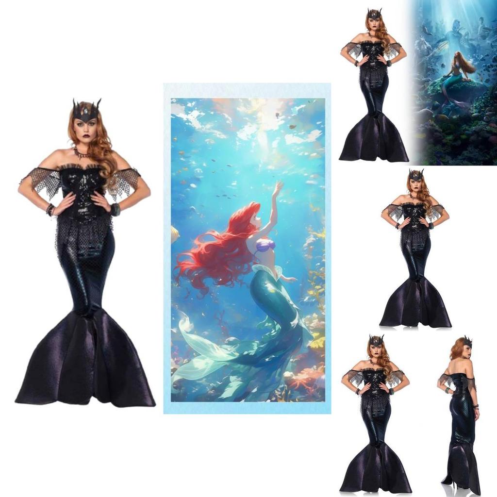 Костюм принцессы-русалки с длинным платьем на тему горячего фильма для сценического выступления и ролевой игры